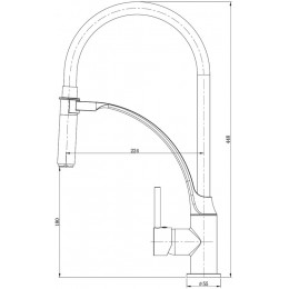 Смеситель для кухни Lemark Soul LM6007C с гибким изливом, хром, черный
