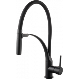 Смеситель для кухни Lemark Soul LM6007BL с гибким изливом, черный