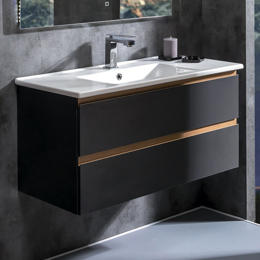 Тумба под раковину Armadi Art Capolda 100 849-100-A подвесная Антрацит