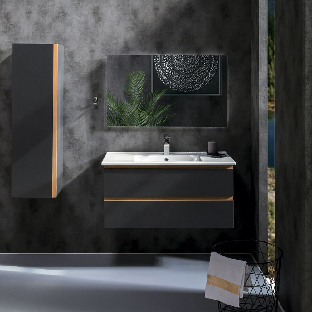 Тумба под раковину Armadi Art Capolda 100 849-100-A подвесная Антрацит