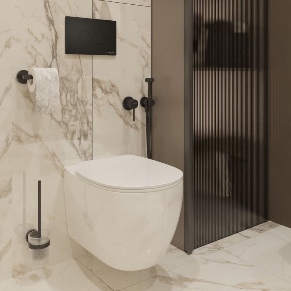 Гигиенический душ Kludi Bozz 389983976 со смесителем, С ВНУТРЕННЕЙ ЧАСТЬЮ черный матовый