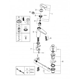 Смеситель для раковины Eurodisc Cosmopolitan 23448002 с донным клапаном, средний излив, хром