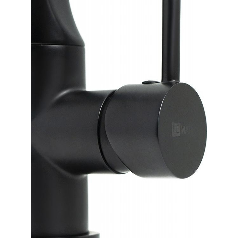 Смеситель для кухни Lemark Soul LM6007BL с гибким изливом, черный