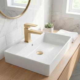 Смеситель для раковины Hansgrohe Metropol 32500140 с донным клапаном Push-Open, шлифованная бронза