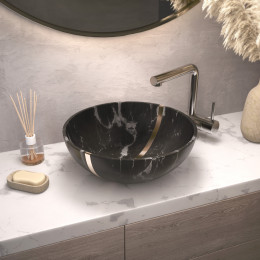 Раковина для ванной Omoikiri Hitomi BL Marble 4972077 Natceramic, черный мрамор