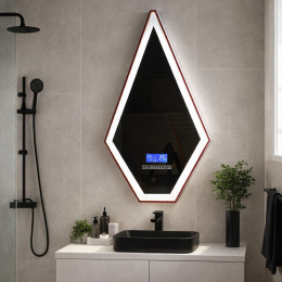 Зеркало для ванной ABBER Stein AS6611R с подсветкой, красное