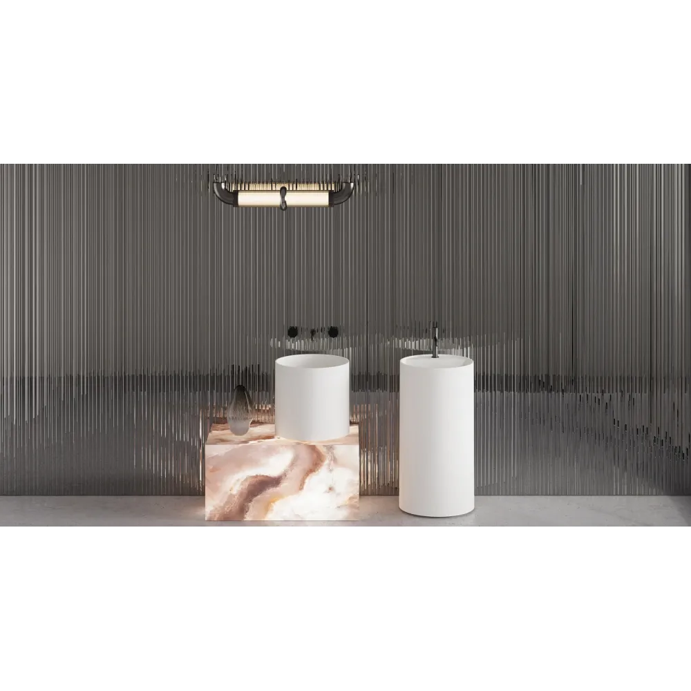 Напольная раковина S-Sense ARMONIA ROUND TOP 01 Глянцевая 130411TG Salini