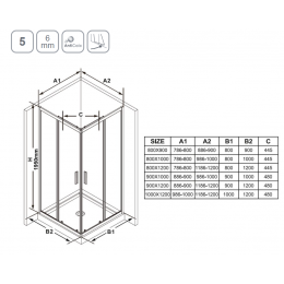 Душевая дверь Ravak Blix Slim BLSRV2K-100 стекло Transparent, профиль Хром (X1XMA0C00Z1)