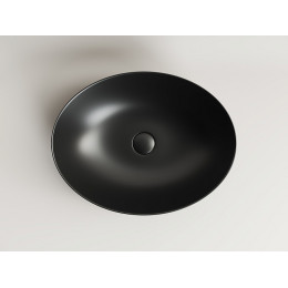 Умывальник чаша накладная овальная (цвет Черный Матовый) Element 520x395x130мм