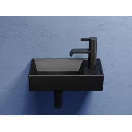 Умывальник подвесной прямоугольный (чаша слева, отверстие под смеситель справа) цвет черный матовый Element 407x217x100