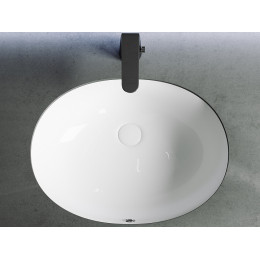 Умывальник овальный встраиваемый под столешницу Element 560x420x195мм, с крепежом и шаблоном для установки