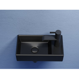 Умывальник подвесной прямоугольный (чаша слева, отверстие под смеситель справа) цвет черный матовый Element 407x217x100