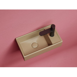 Умывальник подвесной прямоугольный (чаша слева, отверстие под смеситель справа) цвет капучино матовый Element 407x217x100