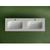 Раковина накладная мебельная CERAMICANOVA Grace прямоугольная 1410x457x137 с двумя чашами и отверстиями под смеситель цвет белый CN7022