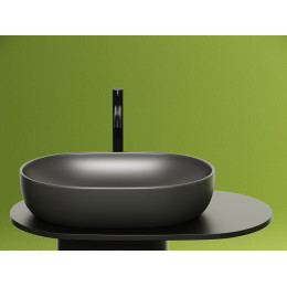 Умывальник чаша накладная овальная (цвет Темный Антрацит Матовый) Element 600x415x135мм