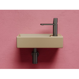 Умывальник подвесной прямоугольный (чаша слева, отверстие под смеситель справа) цвет капучино матовый Element 407x217x100