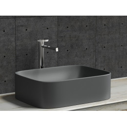 Умывальник чаша накладная прямоугольная (Темный Антрацит Матовый) Element 505x380x150мм