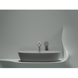 Умывальник чаша накладная овальная (цвет Серый Матовый) Element 600x380x138мм