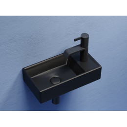 Умывальник подвесной прямоугольный (чаша слева, отверстие под смеситель справа) цвет черный матовый Element 407x217x100