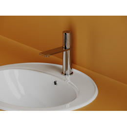 Раковина встраиваемая сверху Sun с отверстием слива - перелива овальной формы 565x495x200 мм  цвет белый   CN6079