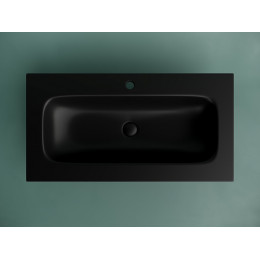Раковина накладная мебельная CERAMICANOVA Grace прямоугольная 910x457x137 с отверстием под смеситель цвет черный матовый CN7019MB