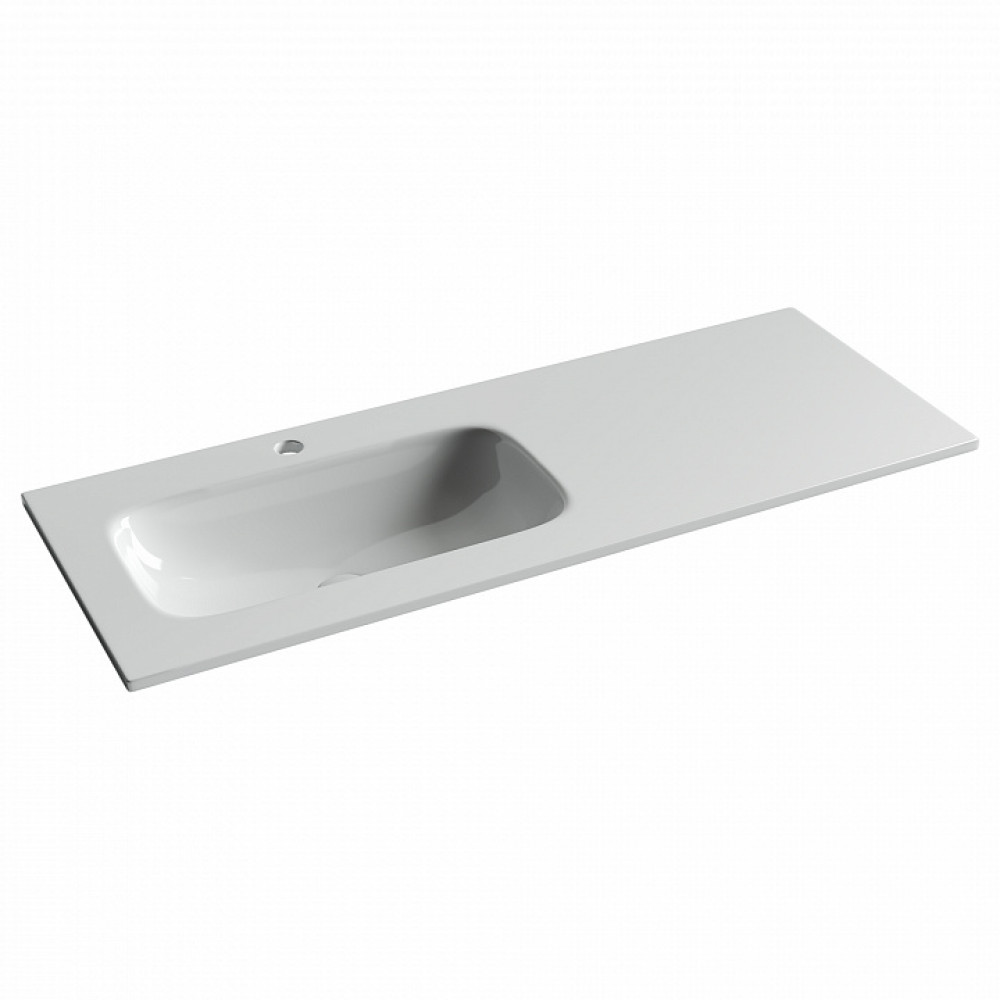 Раковина накладная мебельная CERAMICANOVA Grace прямоугольная 1210x457x137 с чашей слева и отверстием под смеситель цвет белый CN7020