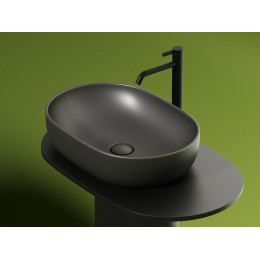 Умывальник чаша накладная овальная (цвет Темный Антрацит Матовый) Element 600x415x135мм