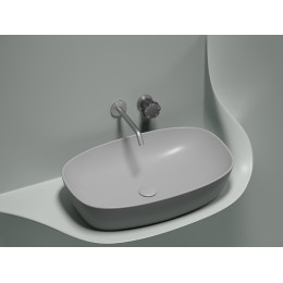 Умывальник чаша накладная овальная (цвет Серый Матовый) Element 600x380x138мм