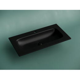 Раковина накладная мебельная CERAMICANOVA Grace прямоугольная 910x457x137 с отверстием под смеситель цвет черный матовый CN7019MB