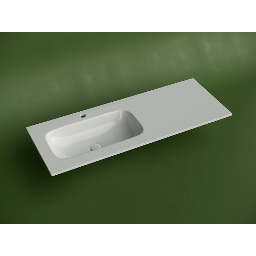 Раковина накладная мебельная CERAMICANOVA Grace прямоугольная 1210x457x137 с чашей слева и отверстием под смеситель цвет белый CN7020