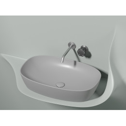 Умывальник чаша накладная овальная (цвет Серый Матовый) Element 600x380x138мм