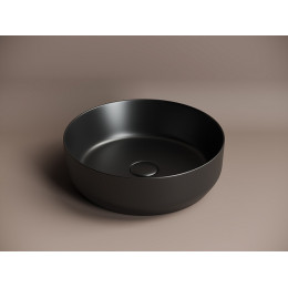 Умывальник чаша накладная круглая (цвет Черный Матовый) Element 390x390x120мм