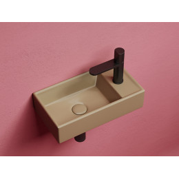 Умывальник подвесной прямоугольный (чаша слева, отверстие под смеситель справа) цвет капучино матовый Element 407x217x100