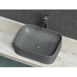 Умывальник чаша накладная прямоугольная (Темный Антрацит Матовый) Element 505x380x150мм