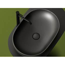 Умывальник чаша накладная овальная (цвет Темный Антрацит Матовый) Element 600x415x135мм