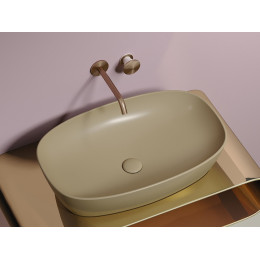 Умывальник чаша накладная овальная (цвет Капучино Матовый) Element 600x380x138мм