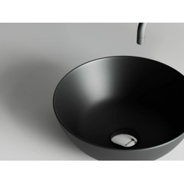 Умывальник чаша накладная круглая (цвет Черный Матовый) Element 358x358x155мм