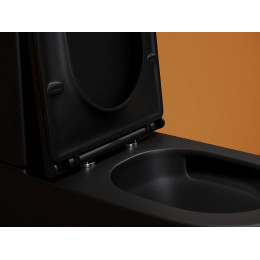 Напольный пристенный унитаз Metropol смыв Торнадо черный матовый CN4001TMB