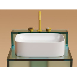 Умывальник чаша накладная прямоугольная (цвет Белый Матовый) Element 505x380x150мм