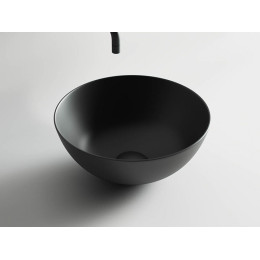 Умывальник чаша накладная круглая (цвет Черный Матовый) Element 358x358x155мм