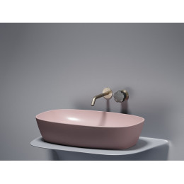 Умывальник чаша накладная овальная (цвет Розовый Матовый) Element 600x380x138мм