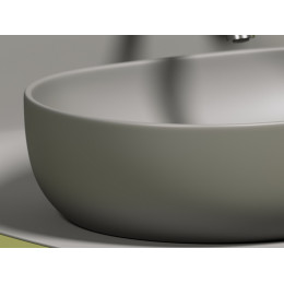 Умывальник чаша накладная овальная (цвет Антрацит Матовый) Element 600x415x135мм