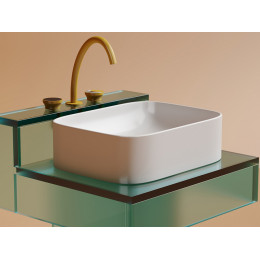 Умывальник чаша накладная прямоугольная (цвет Белый Матовый) Element 505x380x150мм