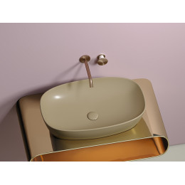 Умывальник чаша накладная овальная (цвет Капучино Матовый) Element 600x380x138мм