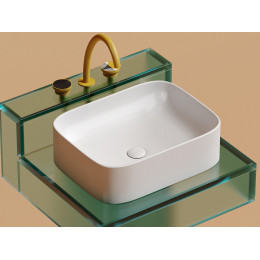 Умывальник чаша накладная прямоугольная (цвет Белый Матовый) Element 505x380x150мм