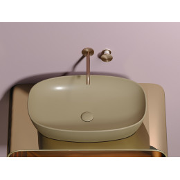 Умывальник чаша накладная овальная (цвет Капучино Матовый) Element 600x380x138мм