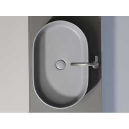 Умывальник чаша накладная овальная (цвет Антрацит Матовый) Element 608x385x122мм