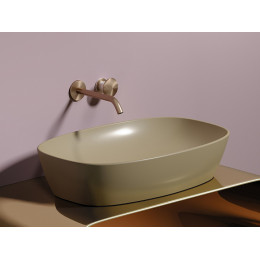 Умывальник чаша накладная овальная (цвет Капучино Матовый) Element 600x380x138мм