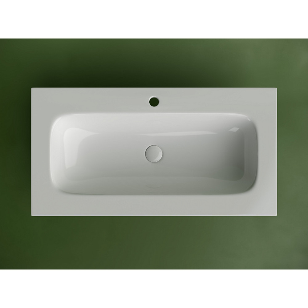 Раковина накладная мебельная CERAMICANOVA Grace прямоугольная 910x457x137 с отверстием под смеситель цвет белый CN7019