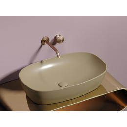 Умывальник чаша накладная овальная (цвет Капучино Матовый) Element 600x380x138мм